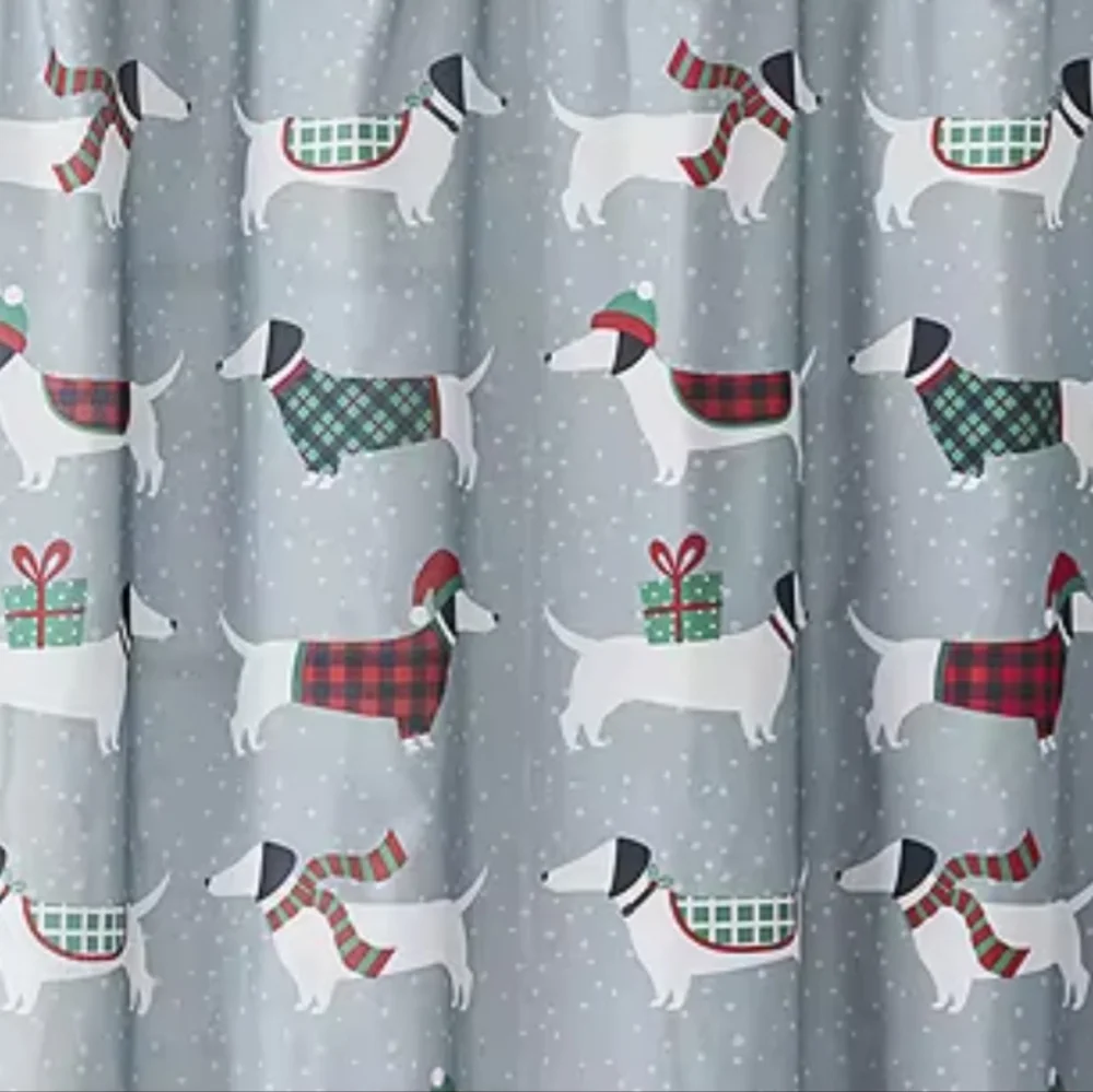 🎅 Snow Many Dachshund's Shower Curtain Set 🐶